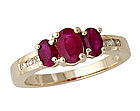 3 Stone Ruby and Diamond Channel Stone Ring