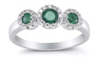 Diamond and Emerald Rings